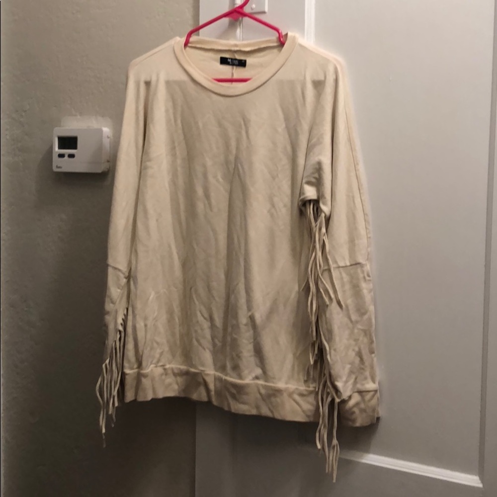 Michael Lauren XS Fringed Sweatshirt Style